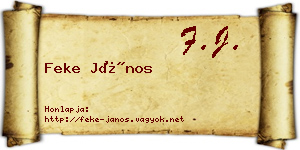 Feke János névjegykártya
